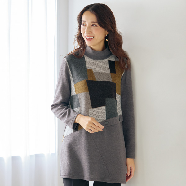 切替えデザインチュニック