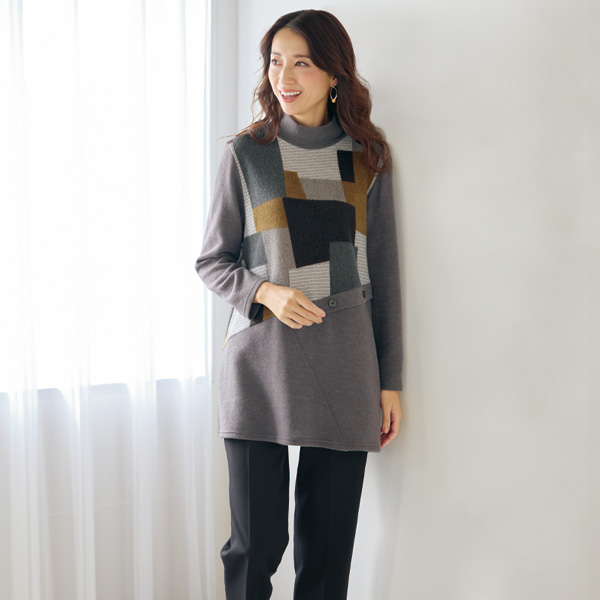 切替えデザインチュニック