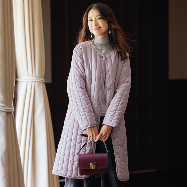 中わたキルトロングジャケット