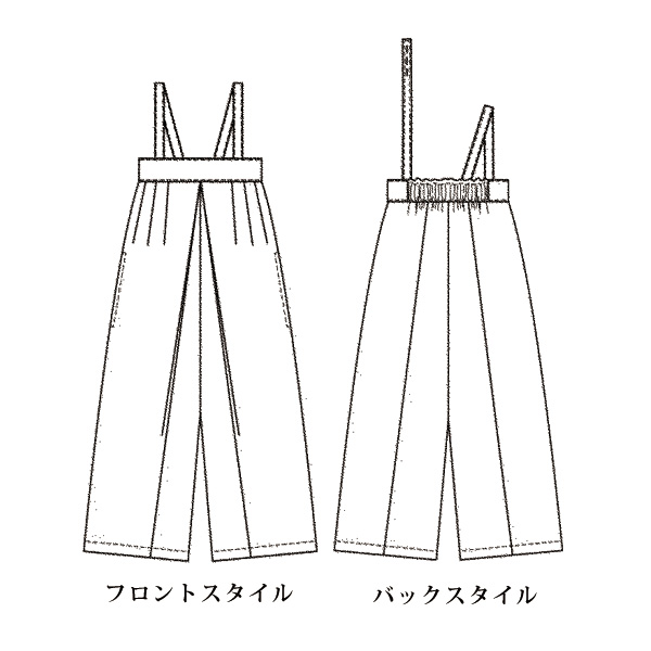 ツイードタックサロペット