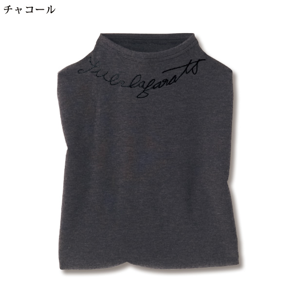 襟元刺しゅうデザインカットソープルオーバー