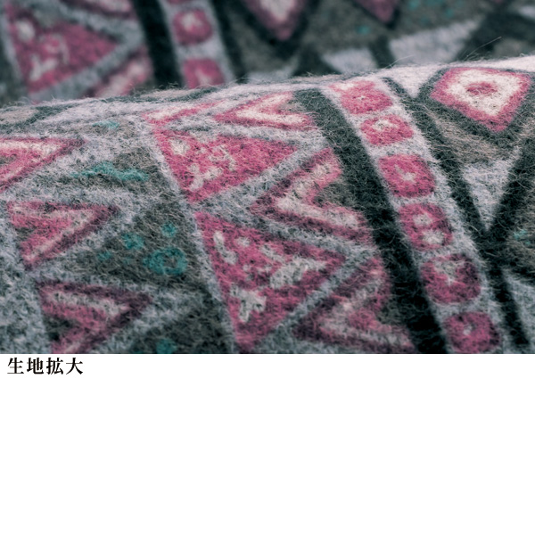 微起毛プリントチュニックプルオーバー