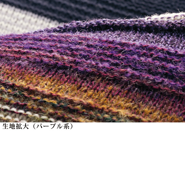 かすり糸使いボーダー8分袖セーター