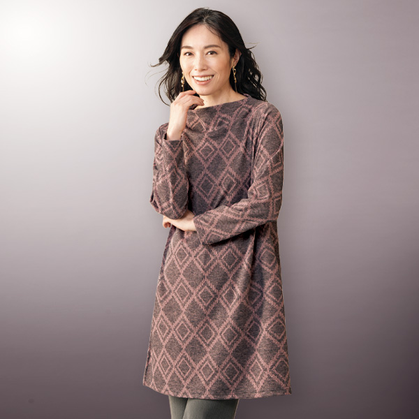 プリントチュニックプルオーバー