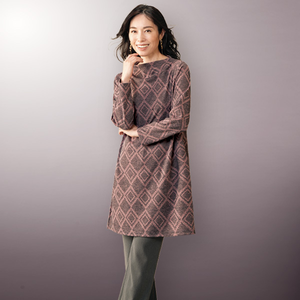 プリントチュニックプルオーバー