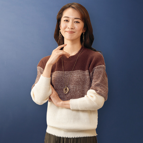 配色ボーダーセーター