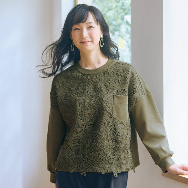 レース切替えプルオーバー