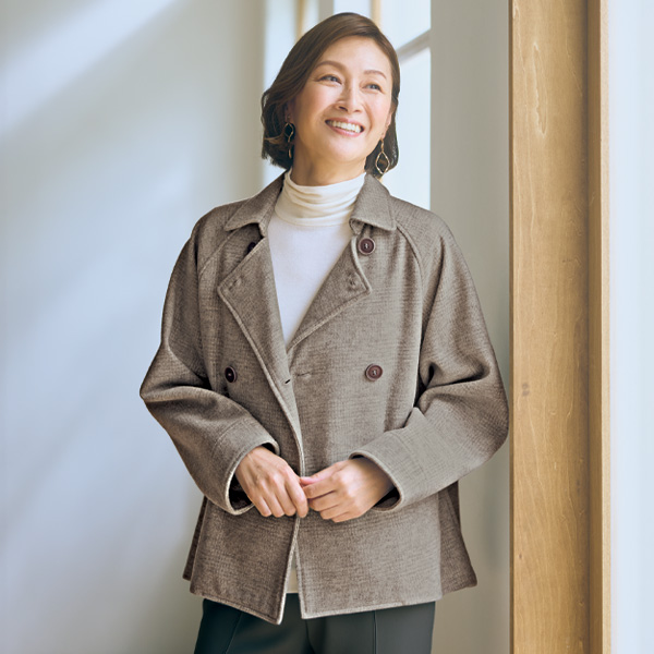 起毛タッチグレンチェックジャケット