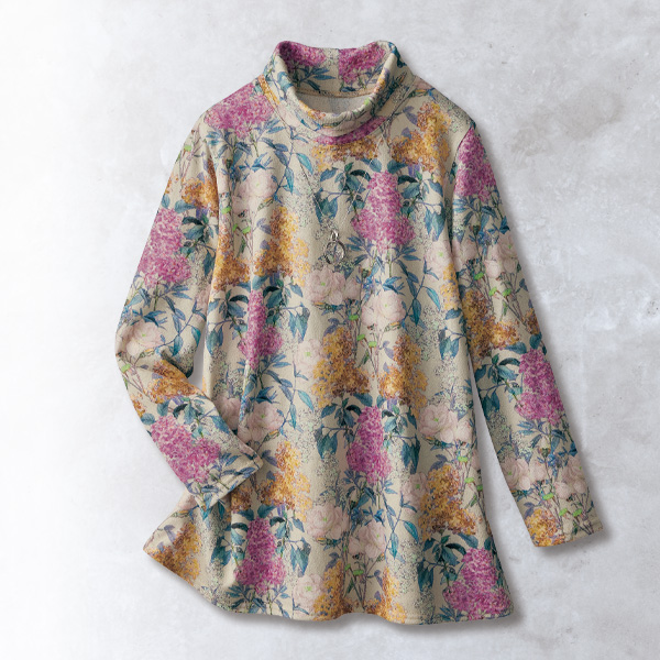 花柄プリントチュニック