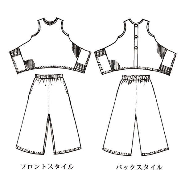 イレギュラーヘムベストセットアップ