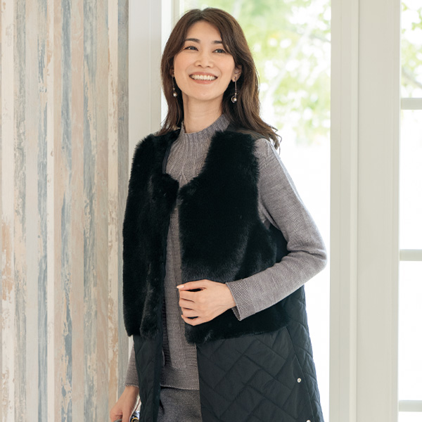 ウール混ホールガーメント変化編みセーター