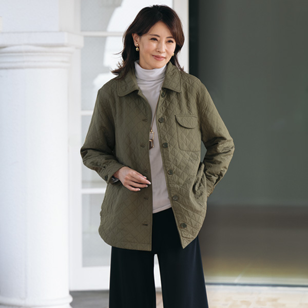 裏フリースキルトジャケット