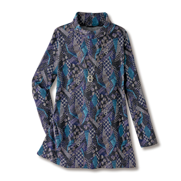 幾何学柄起毛チュニック