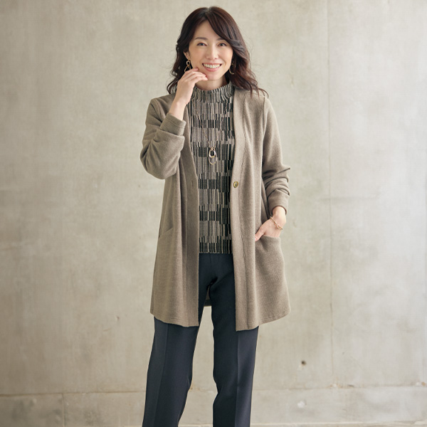 起毛カットソーロングアンサンブル