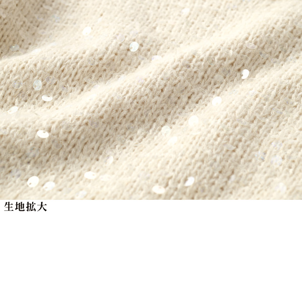 スパンコール使いセーター