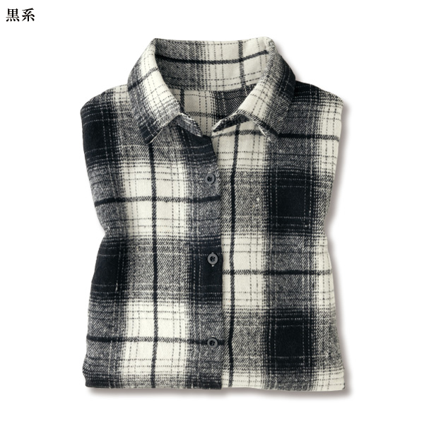 起毛チェック柄シャツ