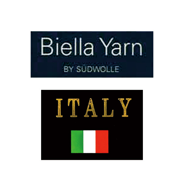 イタリア・ウール100％襟配色カーディガン