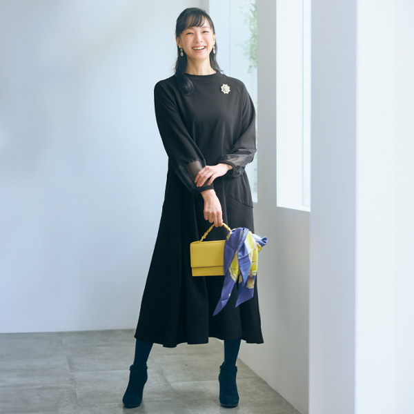 ストレッチフレアワンピース