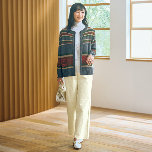 マルチボーダーニットカーディガン