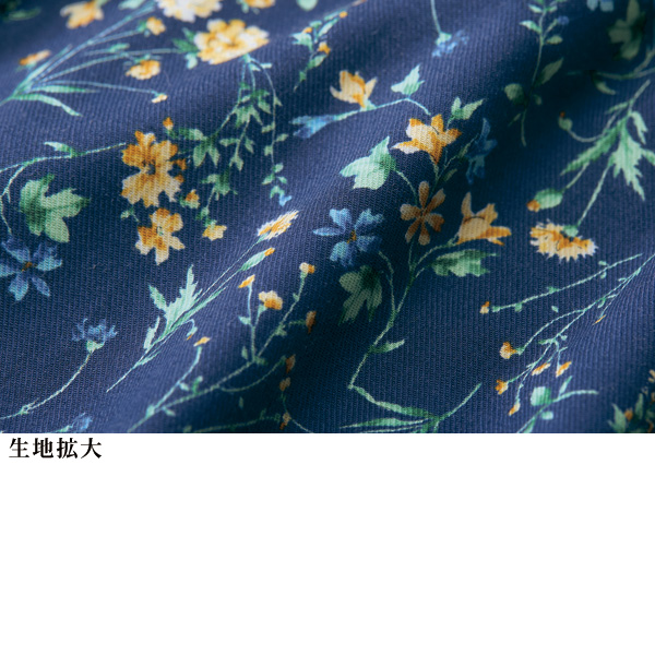 綿100％ビエラ起毛花柄ブラウス