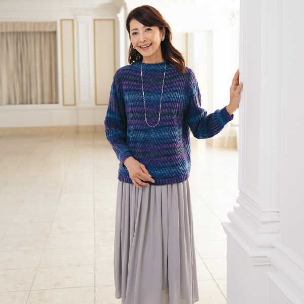 かすり使いセーター