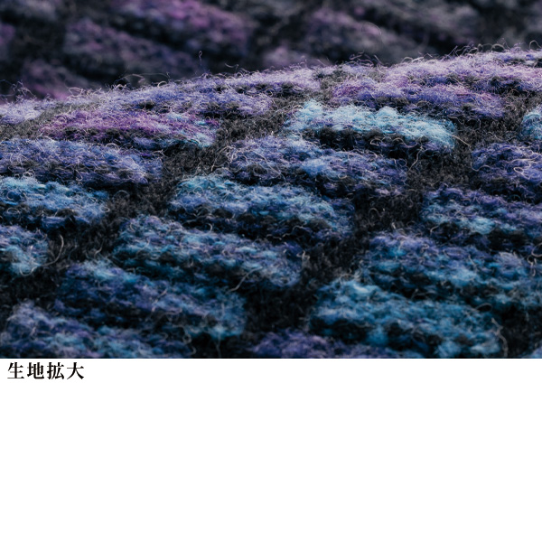 かすりニットジャケット