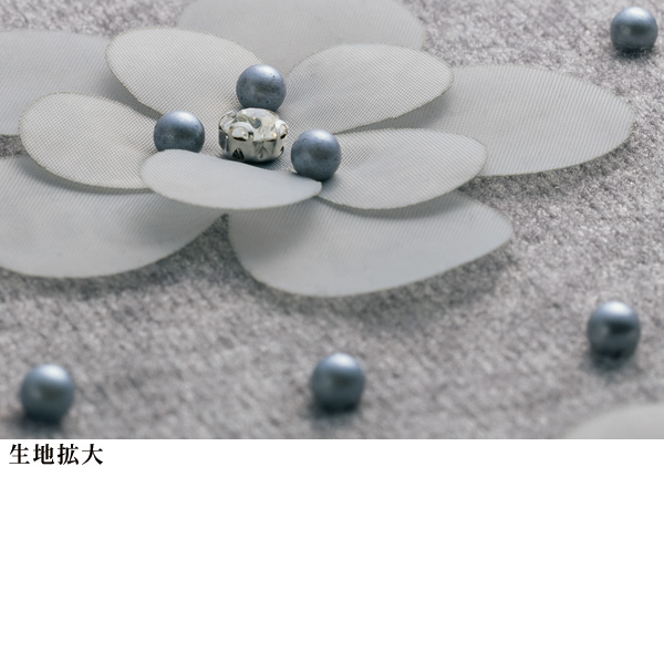 花モチーフビジュー付カーディガン