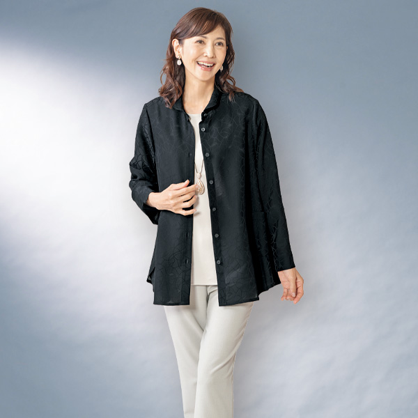 日本製トリアセテート混ジャカードジャケット