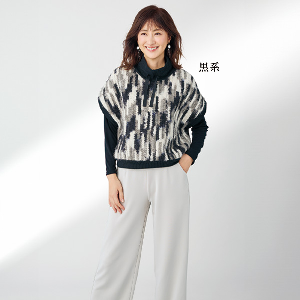 異素材使いドルマンプルオーバー