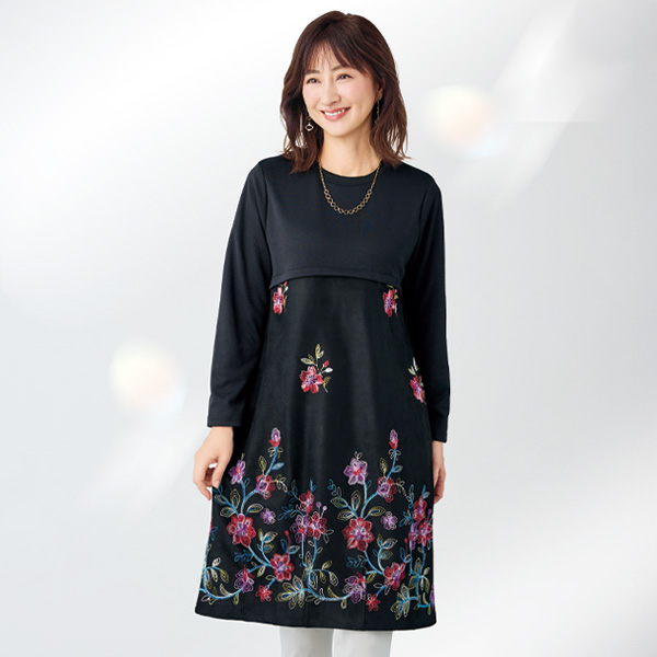 花刺しゅうワンピース