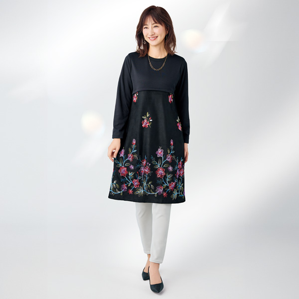 花刺しゅうワンピース