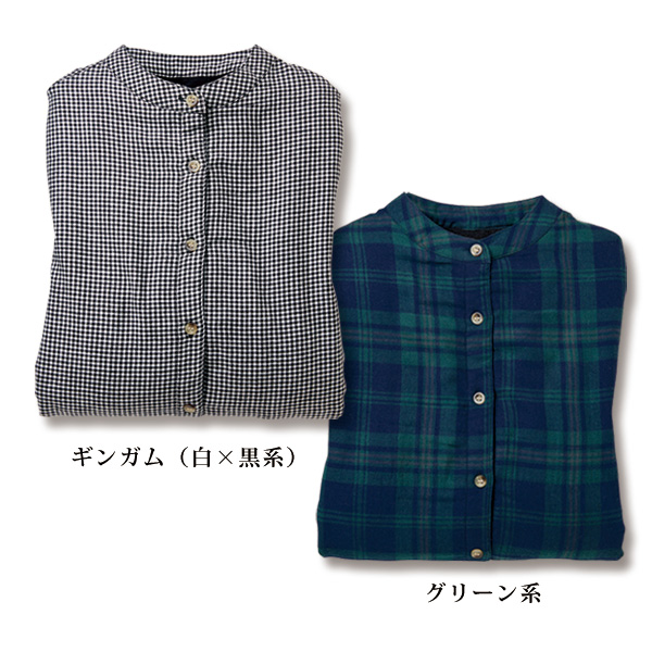 裏フリース使いバンドカラーチュニック