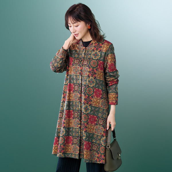 裏起毛カットソージャケットワンピース