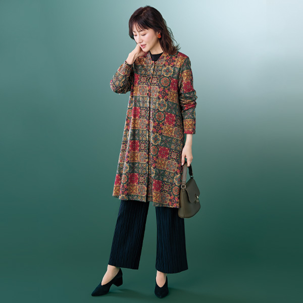 裏起毛カットソージャケットワンピース