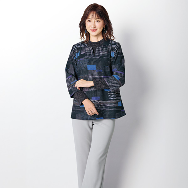 キーネックチュニックアンサンブル