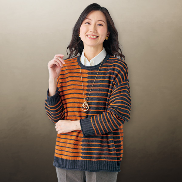 変化編み配色セーター