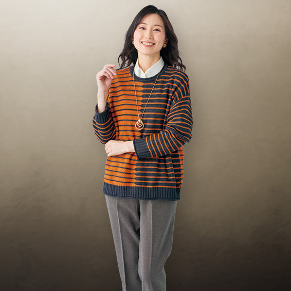 変化編み配色セーター