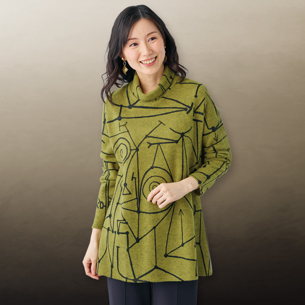 微起毛ロングプルオーバー