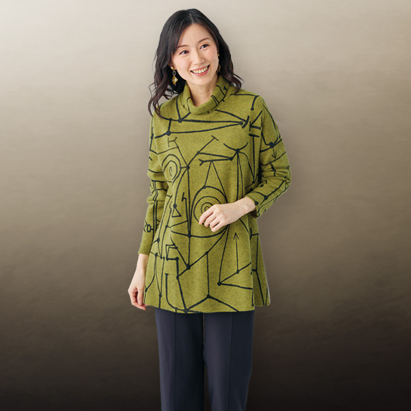 微起毛ロングプルオーバー