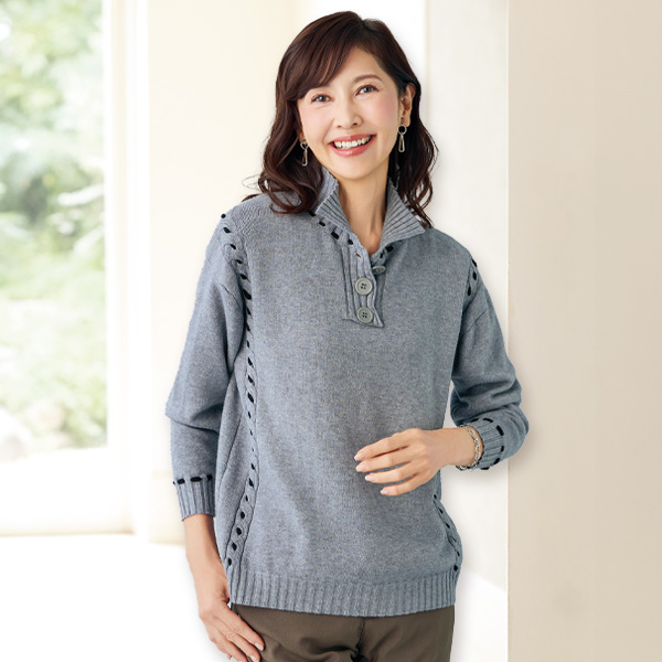 ハンドステッチデザインセーター | 京都通販ミセスのファッション館・本店