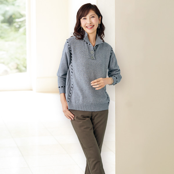 ハンドステッチデザインセーター