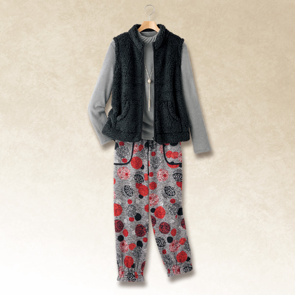 ボアスタンドカラーベスト