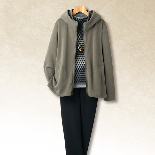 裏シャギー中肉カットソー ブルゾンジャケット