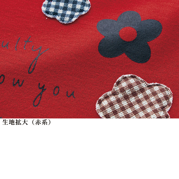 花アップリケ使いカットソーチュニック