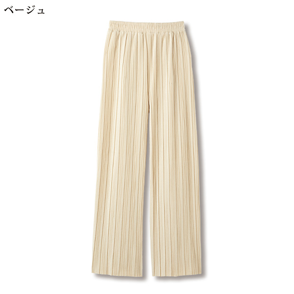 ベロアプリーツワイドパンツ