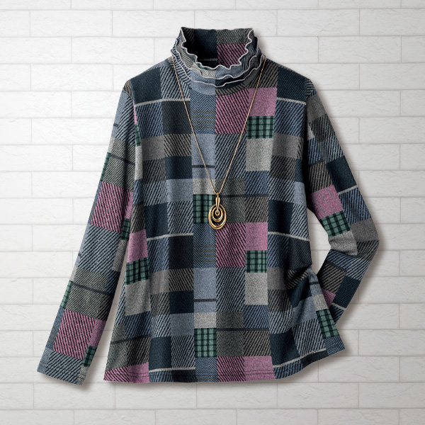 3段メロウ襟プリントプルオーバー