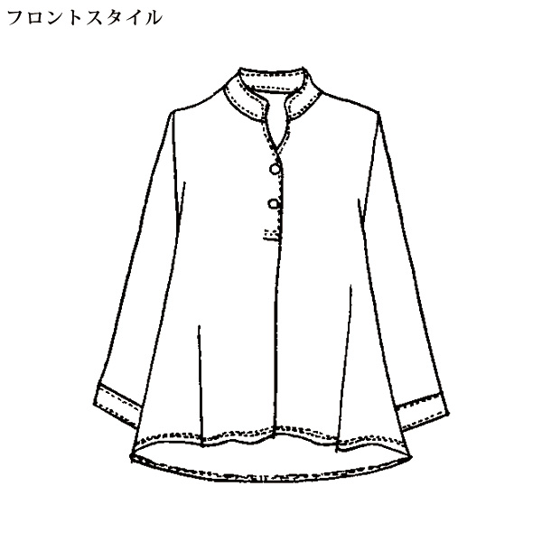 和柄プリントデザインゆったりプルオーバー