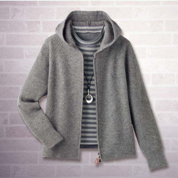 ダブルファスナー使いニットジャケット