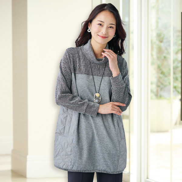異素材切替えチュニック