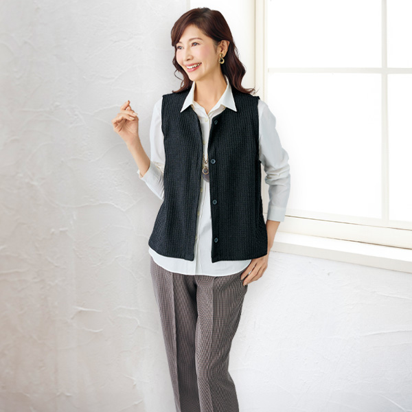 ワッフル調デザインベスト